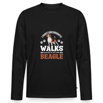 De longues promenades romantiques avec mon beagle - T-shirt manches longues Premium bio Homme - noir - Devant - Nico (187cm)