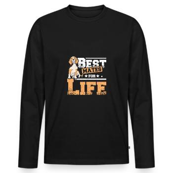 Best mates for life beagle - Men's Premium Organic Long Sleeve Shirt - black - Front - Nico (187cm)