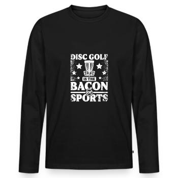 Le disc golf est le bacon du sport - T-shirt manches longues Premium bio Homme - noir - Devant - Nico (187cm)