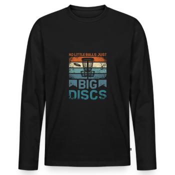 Pas de petites balles juste de gros disques, disc golf - T-shirt manches longues Premium bio Homme - noir - Devant - Nico (187cm)