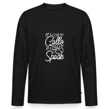 Violoncelliste Je laisse parler mon violoncelle - T-shirt manches longues Premium bio Homme - noir - Devant - Nico (187cm)