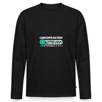 Chiropractor in progress - Men's Premium Organic Long Sleeve Shirt - black - Front - Nico (187cm)