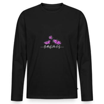 Vibrations papillon seulement - T-shirt manches longues Premium bio Homme - noir - Devant - Nico (187cm)