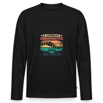 A legendary chiropractor has retired - Men's Premium Organic Long Sleeve Shirt - black - Front - Nico (187cm)
