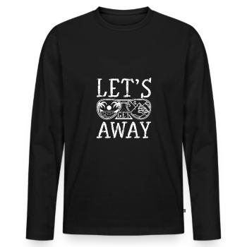 Let's get away, travel often - Männer Premium Bio Langarmshirt - Schwarz - Vorne - Nico (187cm)