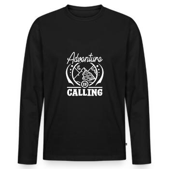 L’aventure de voyage vous appelle - T-shirt manches longues Premium bio Homme - noir - Devant - Nico (187cm)