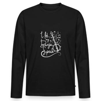 Je laisse parler mon banjo - T-shirt manches longues Premium bio Homme - noir - Devant - Nico (187cm)
