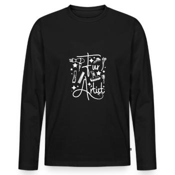 Furologist Pet Groomer For Artist - Men's Premium Organic Long Sleeve Shirt - black - Front - Nico (187cm)