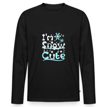 Noël d’hiver je suis neige mignon - T-shirt manches longues Premium bio Homme - noir - Devant - Nico (187cm)