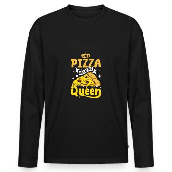 Pizza lover girl, Pizza making queen - Männer Premium Bio Langarmshirt - Schwarz - Vorne - Nico (187cm)