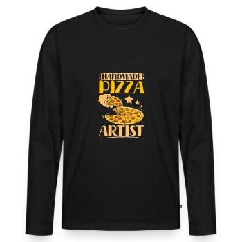 Handmade pizza making artist - Männer Premium Bio Langarmshirt - Schwarz - Vorne - Nico (187cm)