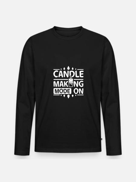 Candle making mode on - Men's Premium Organic Long Sleeve Shirt - black