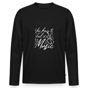 You have to feel the music cello - Men's Premium Organic Long Sleeve Shirt - black - Front - Nico (187cm)