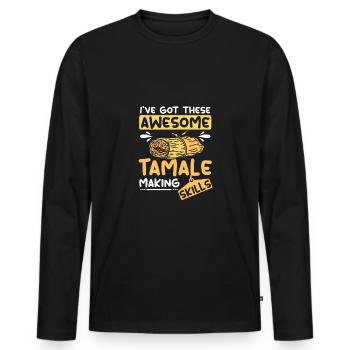 J’ai ces compétences impressionnantes en matière de fabrication de tamale - T-shirt manches longues Premium bio Homme - noir - Devant - Nico (187cm)
