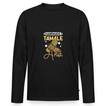 Handmade tamale artist - Männer Premium Bio Langarmshirt - Schwarz - Vorne - Nico (187cm)