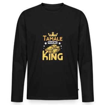Tamale fait le roi - T-shirt manches longues Premium bio Homme - noir - Devant - Nico (187cm)