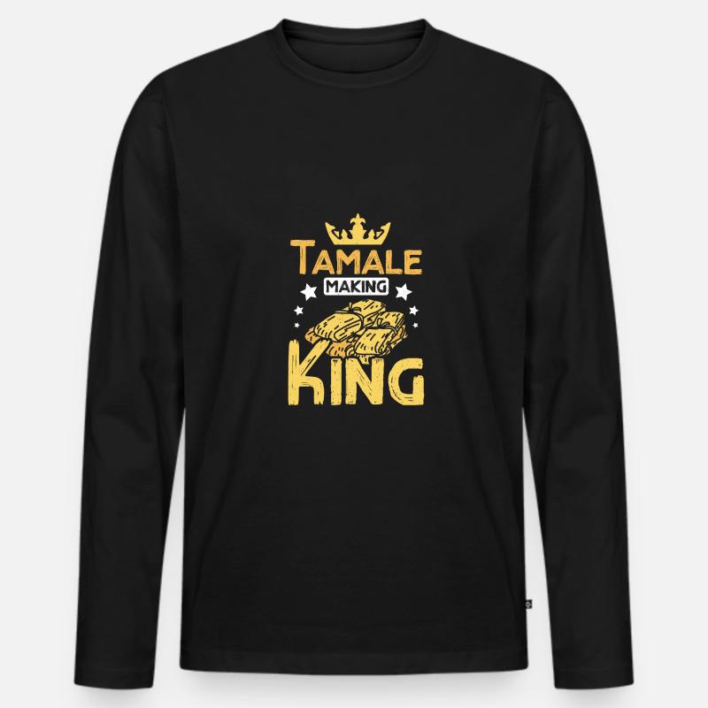 Tamale making king - Männer Premium Bio Langarmshirt - Schwarz
