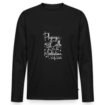 Playing cello is like meditation only louder - Men's Premium Organic Long Sleeve Shirt - black - Front - Nico (187cm)