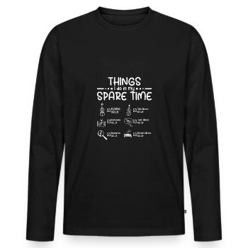 Things I do in my spare time playing cello - Men's Premium Organic Long Sleeve Shirt - black - Front - Nico (187cm)
