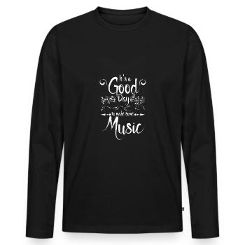 It's a good day to make some music - Men's Premium Organic Long Sleeve Shirt - black - Front - Nico (187cm)