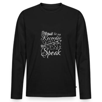 Je laisse parler mon enregistreur - T-shirt manches longues Premium bio Homme - noir - Devant - Nico (187cm)