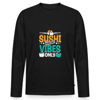 Sushi making vibes only - Männer Premium Bio Langarmshirt - Schwarz - Vorne - Nico (187cm)