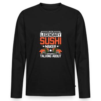The legendary sushi maker everyone is talking - Männer Premium Bio Langarmshirt - Schwarz - Vorne - Nico (187cm)