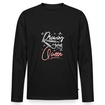 Artist Girl Drawing Queen - Männer Premium Bio Langarmshirt - Schwarz - Vorne - Nico (187cm)