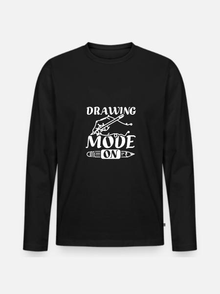 Drawing mode on - Men's Premium Organic Long Sleeve Shirt - black