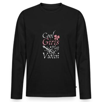 violoniste Cool girls jouent du violon - T-shirt manches longues Premium bio Homme - noir - Devant - Nico (187cm)