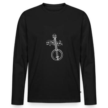Pour le joueur de banjo croquis Dessiné art banjo - T-shirt manches longues Premium bio Homme - noir - Devant - Nico (187cm)