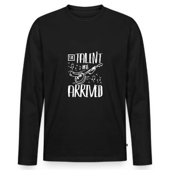 Le talent du joueur de banjo est arrivé - T-shirt manches longues Premium bio Homme - noir - Devant - Nico (187cm)
