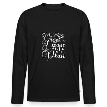 Mon plan d’évasion jouer du banjo - T-shirt manches longues Premium bio Homme - noir - Devant - Nico (187cm)