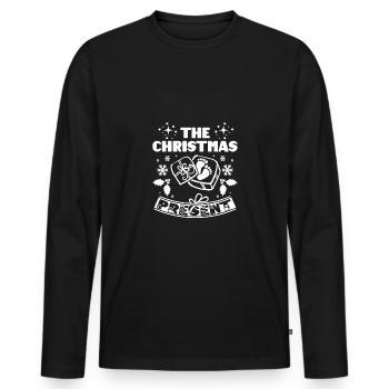 Children pregnant newborn christmas present - Männer Premium Bio Langarmshirt - Schwarz - Vorne - Nico (187cm)