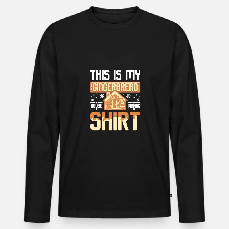 This is my gingabreadhouse making - Männer Premium Bio Langarmshirt - Schwarz
