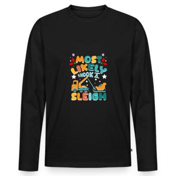 Le plus susceptible d’accrocher un conducteur de dépanneuse de traîneau - T-shirt manches longues Premium bio Homme - noir - Devant - Nico (187cm)