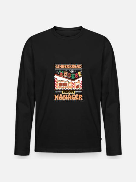 Gingerbread house project manager - Men's Premium Organic Long Sleeve Shirt - black