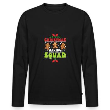 Christmas baking squad - Men's Premium Organic Long Sleeve Shirt - black - Front - Nico (187cm)