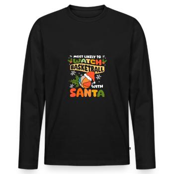 Les plus susceptibles de regarder le basket-ball avec le père Noël - T-shirt manches longues Premium bio Homme - noir - Devant - Nico (187cm)