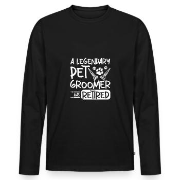 A legendary pet groomer has retired - Men's Premium Organic Long Sleeve Shirt - black - Front - Nico (187cm)