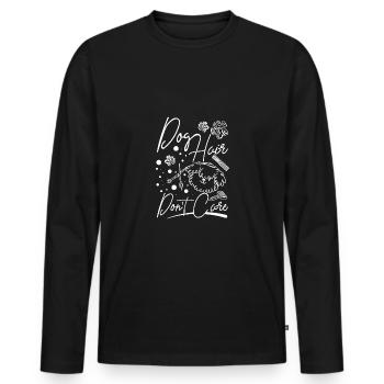 Dog hair don't care, dog pet groomer - Men's Premium Organic Long Sleeve Shirt - black - Front - Nico (187cm)