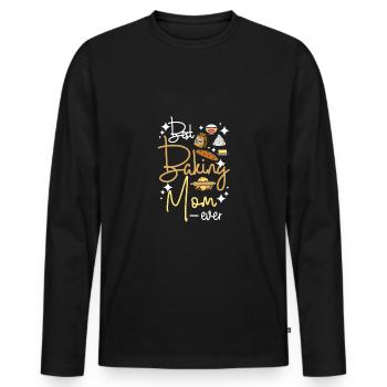 Mothers day best baking mom ever - Männer Premium Bio Langarmshirt - Schwarz - Vorne - Nico (187cm)