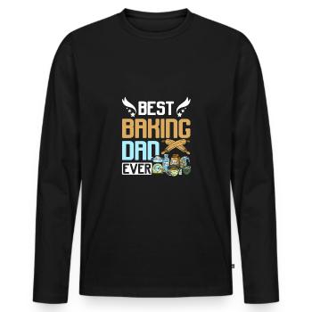 Fathers day best baking dad ever - Männer Premium Bio Langarmshirt - Schwarz - Vorne - Nico (187cm)