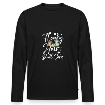 Baking bread floury hair don't care - Männer Premium Bio Langarmshirt - Schwarz - Vorne - Nico (187cm)