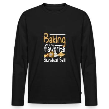 Baking is my favorite survival skill - Men's Premium Organic Long Sleeve Shirt - black - Front - Nico (187cm)