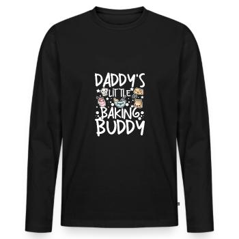 Children Daddy's little baking buddy - Men's Premium Organic Long Sleeve Shirt - black - Front - Nico (187cm)