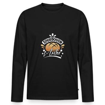Baking bread sourdough master - Men's Premium Organic Long Sleeve Shirt - black - Front - Nico (187cm)