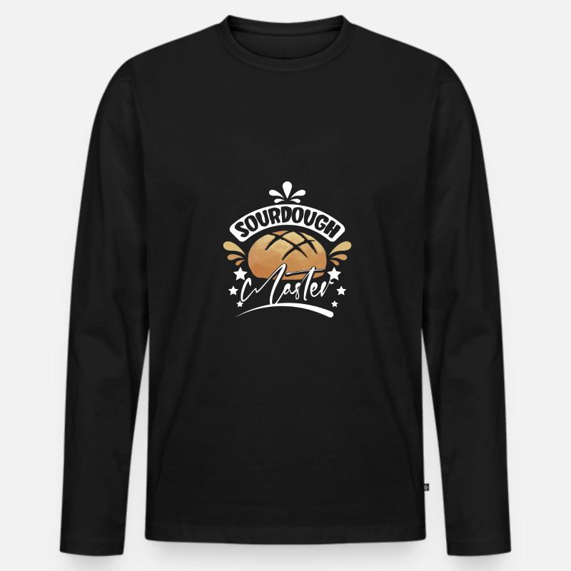 Baking bread sourdough master - Männer Premium Bio Langarmshirt - Schwarz