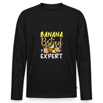 Banana bread lover expert - Men's Premium Organic Long Sleeve Shirt - black - Front - Nico (187cm)