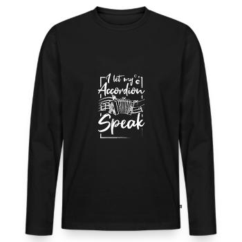 Accordionist I let my accordion speak - Men's Premium Organic Long Sleeve Shirt - black - Front - Nico (187cm)